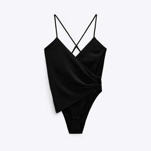 Body zara nero avvolgente - body,