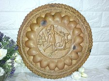 VINTAGE GRANDE PIATTO IN RAME DA PARETE CM33 PESO KG O,500 SCENA STORICA CACCIA