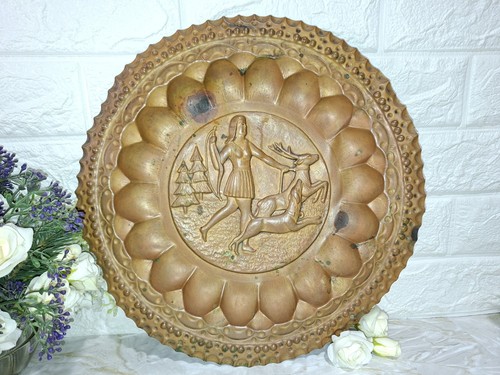 Vintage grande piatto rame - grande,