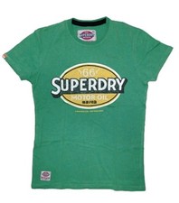 T Shirt Uomo Superdry Serie Motor Oil Taglia S Verde Vintage manica corta  