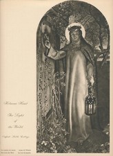 Stampa artistica antica originale 100+ anni c1924 LUCE DEL MONDO di W Holman Hunt