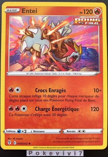Carte pokemon entei - carte, 019/203
