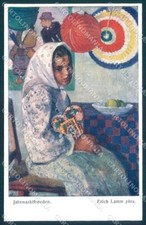 Cartolina Artist Signed Erich Lamm Lady Fiera Gioie serie VIII-2 TW2193