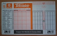 Schedina Totocalcio - Concorso 16 del 21-11-1995 PERFETTA