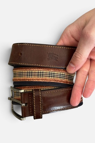 Ceinture cuir carreaux - en, à
