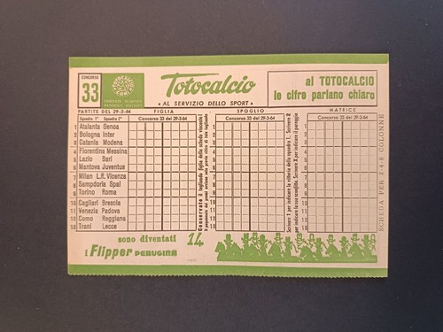 Schedina totocalcio 1963 - schedina,