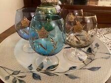 Set di 5 Bicchieri Brandy o Cognac Napoleon - Cristallo Oro 24K - Mini Ballon