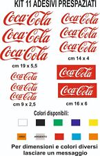adesivi Coca Cola  vinile prespaziati  kit 11  pz per vetrine auto moto caschi