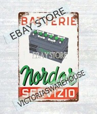 Nordor Batteries meccanica officina automotive metallo insegna latta papà garage insegne