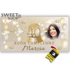 Striscione COMPLEANNO BANNER 40 ANNI  PERSONALIZZATO  FESTA NOME FOTO PARTY
