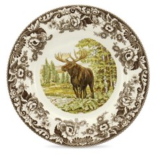 Woodland Majestic Moose Dinner Plate – 10.5 Inch Wildlife Design in Fine Eart...
