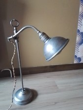  LAMPADA DA TAVOLO STILE INDUSTRIALE FRANCIA ANTICA Stunning Deck Table Brass 