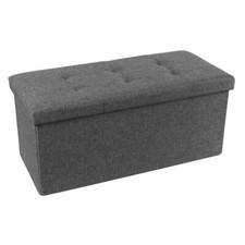 Pouf Contenitore Doppio in Tessuto o Velluto - Cassapanca 76x34x34h cm