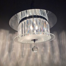 Lampada da soffitto cromato unico 4 vie G9 luce paralume cristallo acrilico trasparente Regno Unito