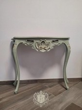 Console Laccata In Stile Luigi Xv Con Top Naturale