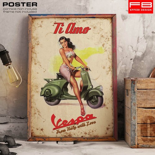 Poster locandina vintage vespa - locandina,