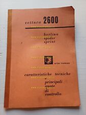 Alfa Romeo 2600 - Spider - Sprint 1964 manuale officina caratteristiche tecniche