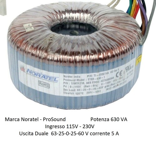 Trasformatore toroidale 630 - trasformatore, w
