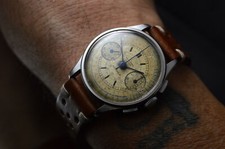 Universal Genève Rare Men's Compur Chronograph Stainless Steel Original Dial