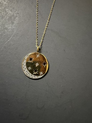Ciondolo celeste placca oro