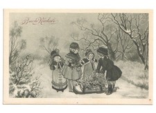 antica cartolina auguri di