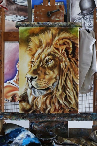 Quadro moderno africa leone - quadro,