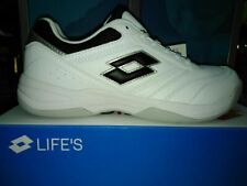 LOTTO  UOMO SCARPE TENNIS PADEL COURT LOGO XIX  LOGO BIANCO BLU  O   BIANCO NERO