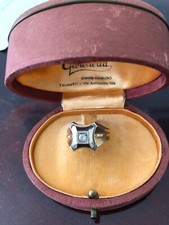 ANELLO VINTAGE ANNI '40 IN ORO GIALLO E BIANCO CON PIETRA  TRASPARENTE, 