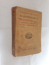 SHAKESPEARE MACBETH tradotto con testo a fronte da CINO CHIARINI ED SANSONI 1948