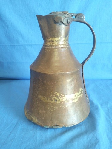 Antica brocca rame stagnato - brocca,