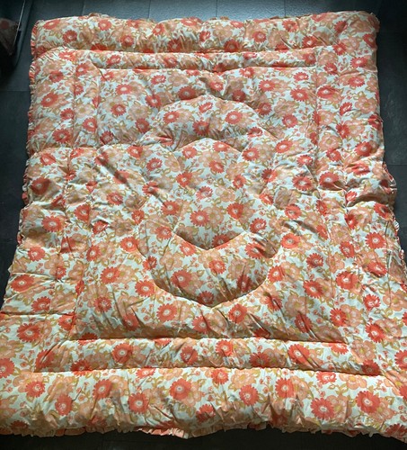Retro orange peach floral - retro, &