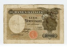 Banconota 25 Lire Biglietto di Banca 01/07/1918 1 Luglio 1918