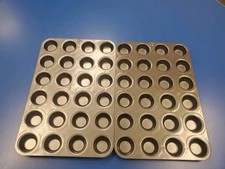 2 Padelle Pampered Chef Deluxe Mini Muffin Tart Ottime Condizioni Usate 16x10,5