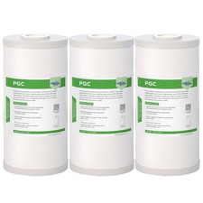 Confezione 3 Cartucce Filtro Acqua Sedimenti Carbonio PP GAC Tutta Casa 10x4,5" 5 Micron