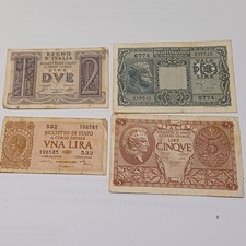 4 Banconote Italiane Da