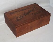 ANTICA RARA SCATOLA PUBBLICITARIA IN LEGNO CARAMELLE E. DE COSTER & C. TORINO