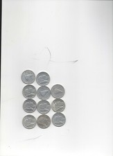 11 monete alluminio lire 5-