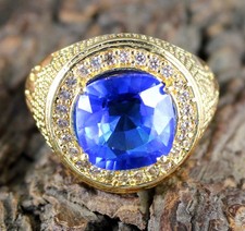 10.64 CT Naturale Cuscino Taglio Blu Tanzanite Gemma Anello Certificata Vedi Dei