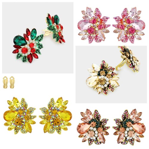 Orecchini clip strass - clip,