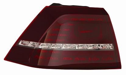 Fanale post rosso scuro - sx,