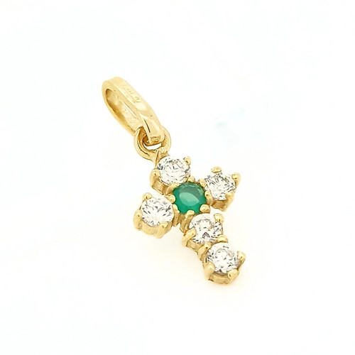 Ciondolo croce zirconi oro - croce,