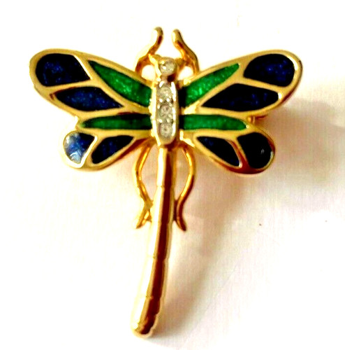 Petite broche libellule émail - broche,