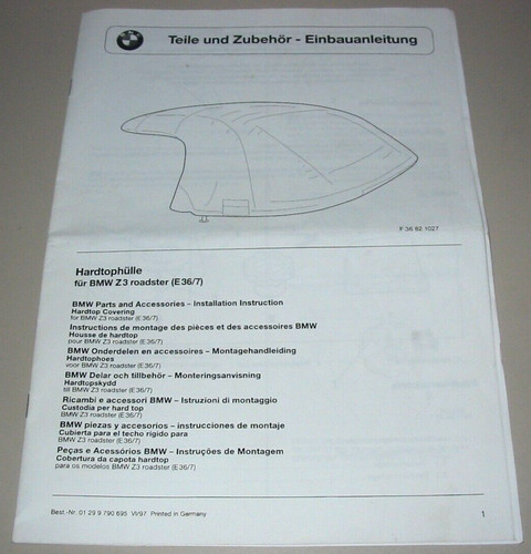 Einbauanleitung hardtop bmw - bmw, z3