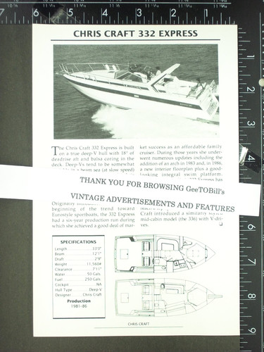 Features chris craft 332 - chris,