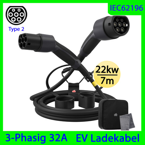 Cavo ricarica type2 - type2, 32a