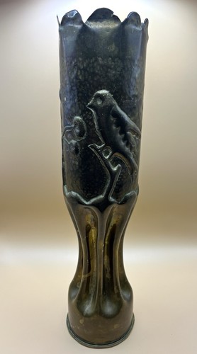 Vintage trench art brass - brass, shell