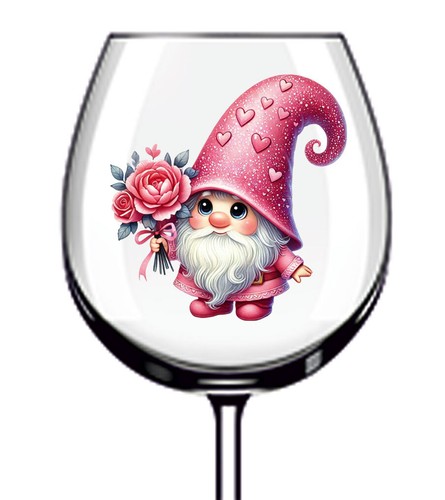 12x adesivo vinile gnomo - vinile, rosa