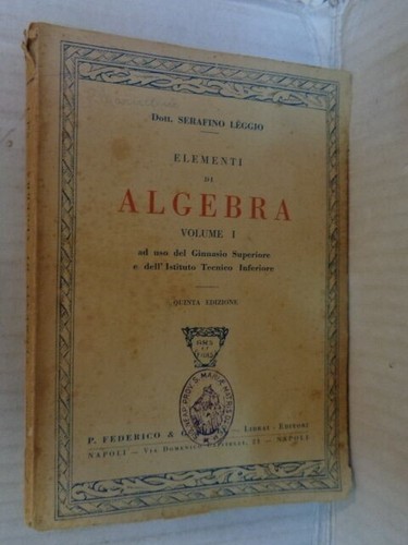 Elementi algebra volume - elementi,