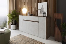 Credenza moderna mobile madia multi 4 ante 1 cassetto soggiorno noce spatolato