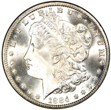 1884-CC Morgan Dollar, Frosty